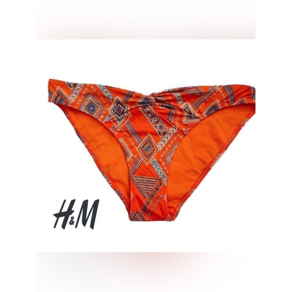 H&M Orange Printed Bikini Bottoms